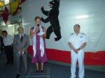 The farewell speech, on the left of the Ambassador: her husband, on the right: the Commander of the BERLIN